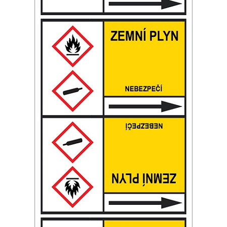 Značení potrubí, zemní plyn